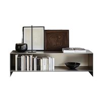 Meuble TV vintage en acier inoxydable, style Bauhaus moderne et épuré, pour salon, avec étagère de rangement, épaissi, petit meuble de maison