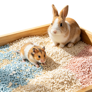 Litière naturelle en pétales de fleurs pour hamster, litière en tofu broyé pour chinchilla, lapin, petit animal, aménagement de cage, sable sans poussière - Product Image 1