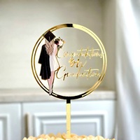 Glückwunsch-Abschlussfeier Acryl-Cake-Topper Einweg Umweltfreundliche FANCY Marken-Kuchendekoration für Abschlussfeiern