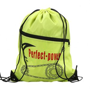 Sac à cordon personnalisé avec impression de logo, imperméable, en polyester et nylon, pour le sport - Product Image 3