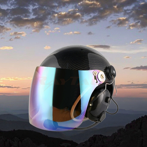 Sợi Carbon Mũ bảo hiểm với XLR 5-Pin Cáp hàng không Tai nghe cho dù lượn <span class=keywords><strong>paramotor</strong></span> nhảy dù khác cực thể thao - Product Image 4