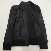 Manteau en cuir d'agneau véritable noir pour homme, coupe décontractée respirante, vêtement polyvalent pour le travail à domicile, au bureau, en automne