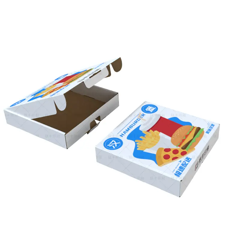 Carton Caja Para de Pizza de qualité alimentaire carton ondulé boîte à Pizza en carton personnalisée en gros avec logo imprimé