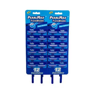 PearlMax OEM Alta Qualidade De Aço Inoxidável Lâminas Gêmeas Com Tira De Lubrificação, Double Ged Moda Lâmina Descartável