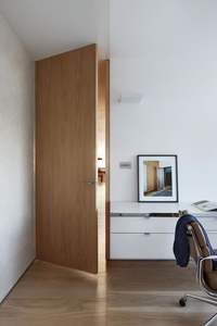 <span class=keywords><strong>Porte</strong></span> intérieure en bois massif de style européen américain, avec rainure, en chêne et noyer, pré-montée, blanche, de la marque Shaker Gong Groove - Product Image 6