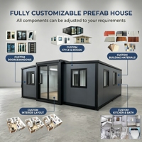 Maisons modulaires préfabriquées de haute qualité, maisons miniatures extensibles pour les vacances