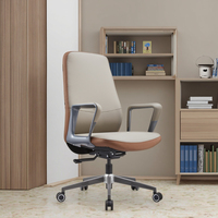 Chaises d'ordinateur ergonomiques simples et modernes confortables chaise de bureau en cuir exécutif à mi-dos pour visiteur de conférence