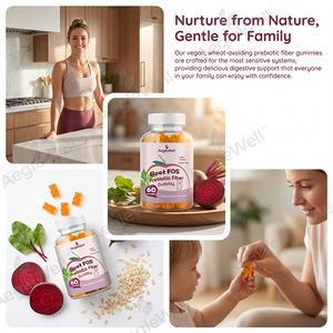 Aeglewell OEM Gummies de Fibres Prébiotiques FOS de Betterave Végétaliennes Sans Gluten Betterave Naturelle <span class=keywords><strong>pour</strong></span> la Santé Digestive et Intestinale - Product Image 2
