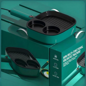 Mini sartén eléctrica multifuncional de plástico para desayunos, calentador de tostadas, plancha eléctrica de 1200W con control mecánico para uso doméstico, para hacer panqueques - Product Image 2