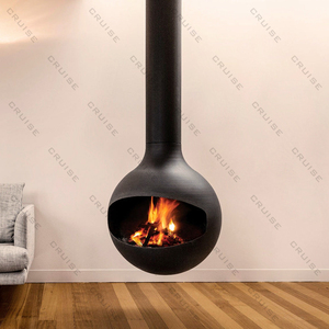 Cheminée suspendue sphérique CRUISE pour plafond, <span class=keywords><strong>foyer</strong></span> <span class=keywords><strong>ouvert</strong></span>, chauffage au bois, métal, <span class=keywords><strong>gaz</strong></span> naturel/propane, 360 degrés - Product Image 2