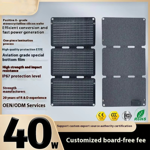 Xách tay 40 Wát có thể gập lại panel năng lượng mặt trời cho điện thoại di động & máy tính xách tay sạc ngoài trời có thể gập lại sạc năng lượng mặt trời với năng lượng mặt trời di động - Product Image 6