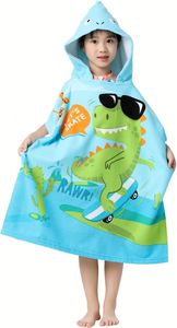 Albornoz Ligero de Secado Rápido con Logotipo Personalizado, Poncho Infantil con Capucha, Toalla de Playa de Algodón - Product Image 3