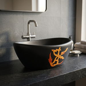 Vasque carrée en céramique de qualité export, design unique, blanc, noir, gris, pour salle de bain, vente en gros d'articles sanitaires - Product Image 2