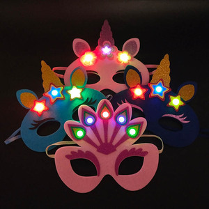 Venta al por mayor lindo LED <span class=keywords><strong>unicornio</strong></span> Halloween máscara última fiesta iluminada EVA PVC máscara con intermitente Rave para niños para Navidad - Product Image 3