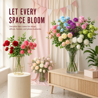 Nouvel Arrivage en Gros : Mini Bouquet de Roses Artificielles à 6 Têtes, Fleurs Artificielles Haut de Gamme pour Décoration de Mariage et Accessoires de Photographie