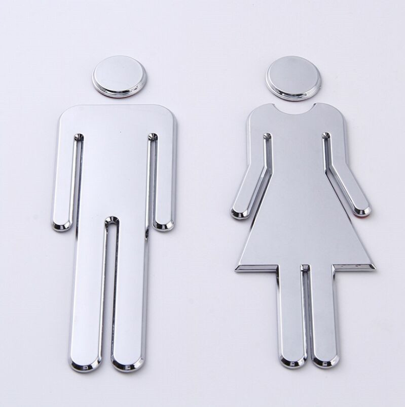 3D самодельный знак на дверь унитаза для женщин и мужчин, дверной знак для туалета в ванной комнате, туалета, дверной знак для туалета, наклейка на стену из нержавеющей стали для комнаты, съемный декор