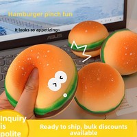 Jouet en caoutchouc souple en forme de nourriture : hamburger et frites réalistes, gadget anti-stress pour garçons et filles