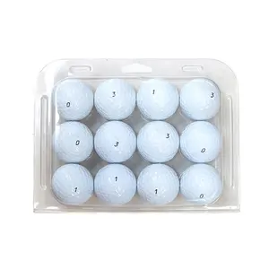 Boîte personnalisée pour balle de golf Emballage en plastique à clapet avec couvercle transparent Boîtes en plastique boîte à manchon pour balle de golf