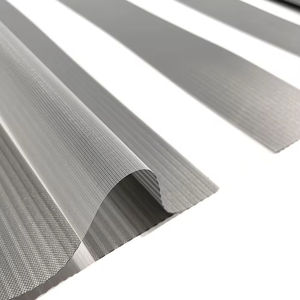 Stores enrouleurs motorisés électriques SAMADHI Zebra intégrés, intelligents, imperméables, à double couche pour fenêtre - Product Image 1