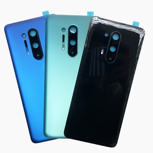DEPALAI Glass Battery Back Cover for Oneplus 8 8Pro 1+8T 8T-Replacement Rear Door Case with Camera Lens
