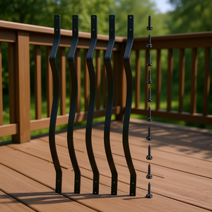 Barandillas de Aluminio para Terraza, 32.25 Pulgadas x 1 Pulgada, Diseño Irregular Contemporáneo, para Exteriores, Resistentes al Agua, Acabado Liso - Product Image 2