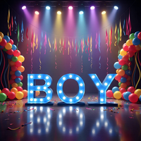 Lettres lumineuses géantes LED pour fête d'anniversaire, baby shower et décoration de mariage, lampe sur pied fonctionnant sur piles