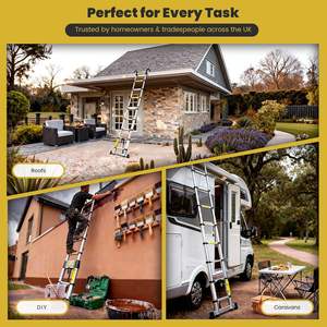 Échelle télescopique droite en aluminium à extension simple côté, antidérapante, EN131, 2,6 m, 3,2 m, 3,8 m, avec crochet - Product Image 6