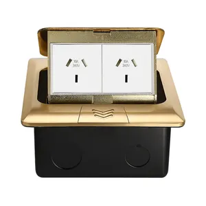 brass-gold Floor plug power pop-up socket fast delivery premium quality and service Australian floor socket power