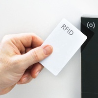 Carte de paiement RFID intelligente personnalisée en PVC CR80 NFC 13,56 MHz avec puce 1K, étanche, blanche vierge pour les hôtels et les entreprises