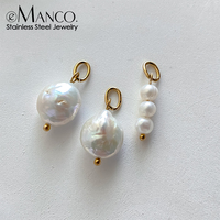 Breloques en perles d'eau douce EMANCO avec anneaux de jonction en acier inoxydable pour la fabrication de boucles d'oreilles, colliers et bijoux DIY, vente en gros et dropshipping