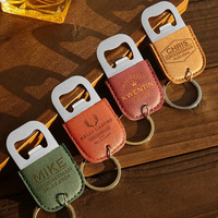 Décapsuleur Pratique avec Logo Gravé Personnalisé, Pendentif, Accessoire de Sac, Porte-clés en Cuir PU pour Souvenir de Festival de la Bière
