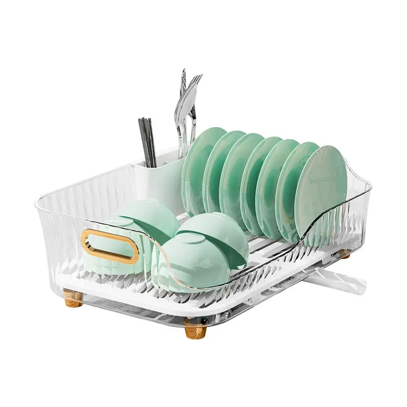 DS2118 Pia Escorredor de Prato com Cup Titular Utensílio Suporte para Cozinha Counter Dish Rack e Drainaboard Set Prato Secagem Rack