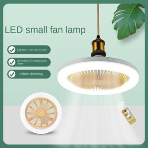 Chambre cuisine Mini Dimmable 3 vitesses du vent télécommande Base fermée E27 Led ampoule prise ventilateur ventilateur de plafond avec lumière - Product Image 2