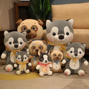 Peluche per bambini di alta qualità peluche personalizzato pug husky dog giocattoli di peluche giocattoli di cuscini farciti per bambini