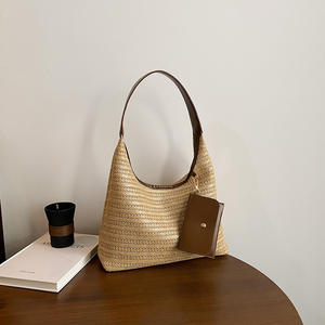 Été Nouvelle Arrivée Beach Tote Bag Sac Main Pour Femme De Bonne Qualité Fashion Straw Weave Shoulder Handbag With Small Wallet - Product Image 6