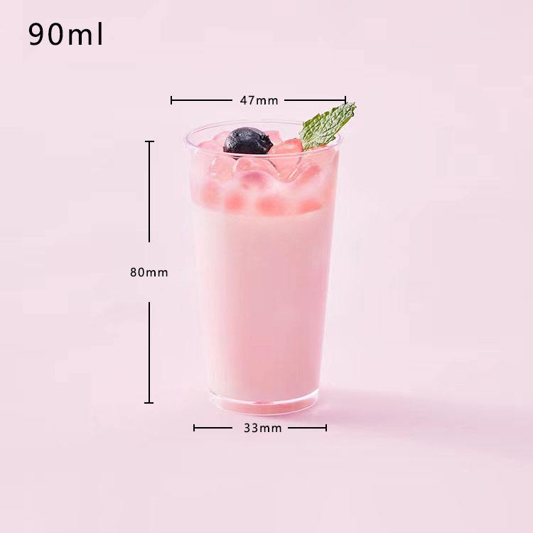 Tasse 90ml ronde mince transparente