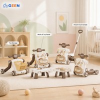 Marche-bébé multifonctionnel à pousser à la main, jouet éducatif précoce en plastique, marche-bébé musical pliable pour bébé