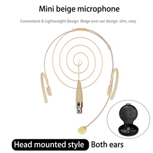 Microphone double oreille haut de gamme à fixation sur <span class=keywords><strong>la</strong></span> tête - Léger, mini prise XLR TA3F 3 broches compatible avec le système sans fil AKG - Product Image 2
