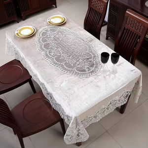 Nappes de table en velours et dentelle personnalisées en polyester pour banquets et mariages, housses de table vintage en dentelle pour la maison, le bureau et les mariages - Product Image 2