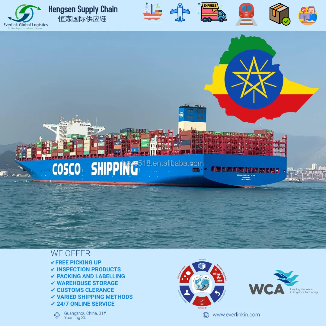 Versand behälter Fracht agent Drops hipping Kosten nach Äthiopien von Guangzhou Shenzhen von MSK CMA MSC Linie für Kleidung