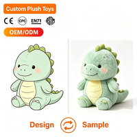 Peluche dinosaure OEM originale, personnalisée selon le design du client, animal en peluche sur mesure, produit de marque, mignonne et douce, rembourrée en coton PP et polyester