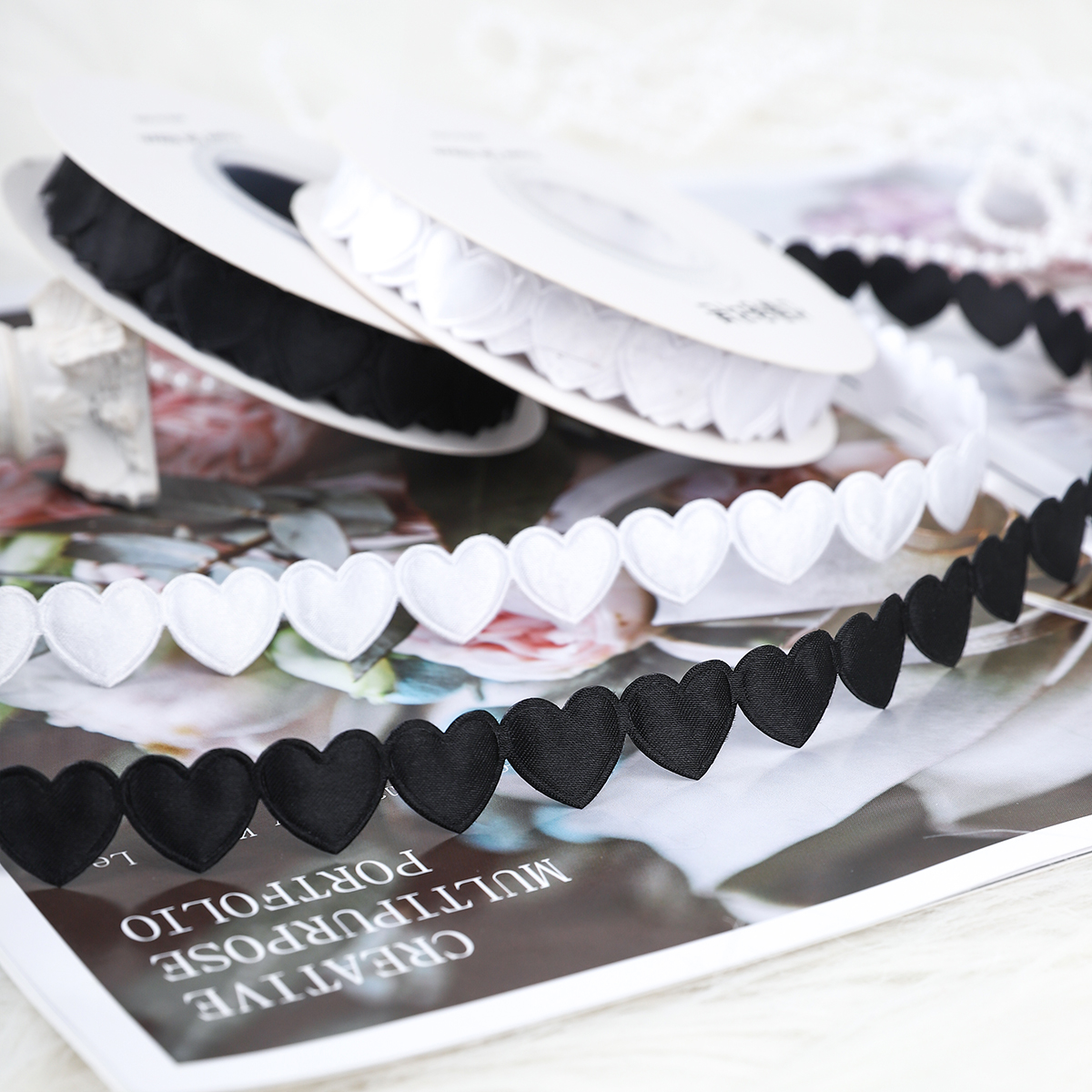 1.6cm Width Fancy Heart DIY Colorful Gift Ribbon for Handmade Gift Wrapping Decoration Material