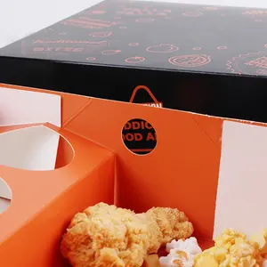 Creative Paper Packaging Snack Food Paper Box With Logo For Fried Chicken Combination Snack Box Picnic Box