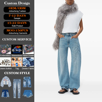 Jeans droits taille haute personnalisés pour femme, imprimé silicone sexy, respirant, décontracté, style urbain, en denim pour l'été