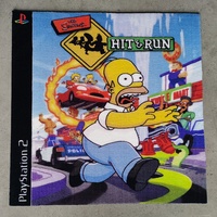 Tapis rétro pour jeux PS2, The Simpsons Hit & Run, style nostalgique PlayStation 2, pour la décoration de la man cave.