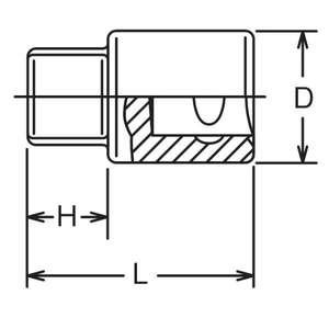 KOKEN - 4110M-14 Fiche de vidange métrique 1/2 ''prise mâle-EAN IMPACT SOCKETS AND ACCESSORIES - Product Image 2