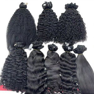 Wholesale Single Donor Raw Remy Indian Kinky <b>Curly</b> Cuticle Aligned Human Hair Weaving Bundles <b>Extensions</b> - Product Image 4