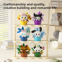 Micro-nano briques série animaux de dessert, jouets de construction en plastique DIY, pour jeu de maison et décoration de bureau