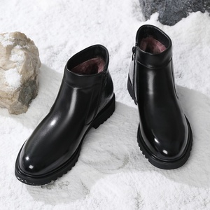 Bottes d'hiver pour hommes, chaudes, rembourrées, en cuir, imperméables, antidérapantes, anti-froid, en laine épaisse - Product Image 5