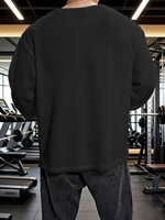 Pull-over en maille ajourée à manches longues et col rond pour homme, coupe ample, avec logo personnalisé, en polyester anti-boulochage, idéal pour l'automne, OEM, marque privée